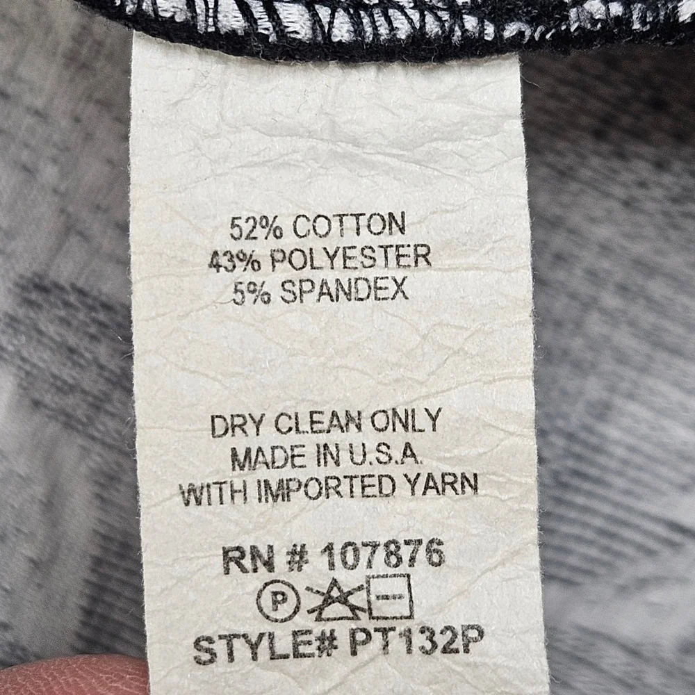 Comfy USA Linda Swing Jacket Women M Black Gray Floral Plaid Textured Open Front
